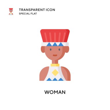 Kadın vektör simgesi. Düz çizim. EPS 10 vektörü.