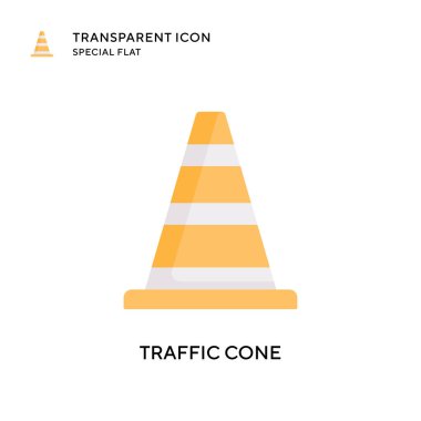 Trafik koni vektör simgesi. Düz çizim. EPS 10 vektörü.