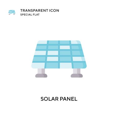 Güneş paneli vektör simgesi. Düz çizim. EPS 10 vektörü.