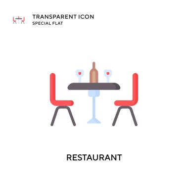 Restoran vektör simgesi. Düz çizim. EPS 10 vektörü.