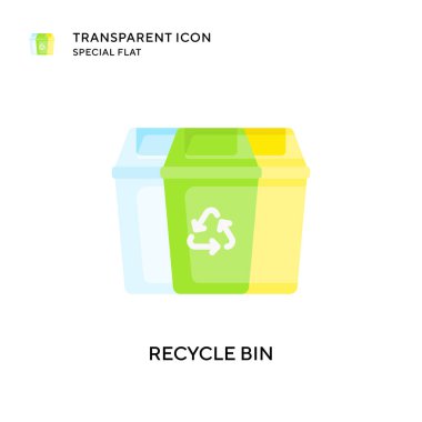 Çöp kutusu vektör simgesini geri dönüştür. Düz çizim. EPS 10 vektörü.