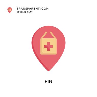 Pin vektör simgesi. Düz çizim. EPS 10 vektörü.