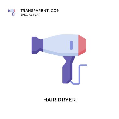 Saç kurutma ikonu. Düz çizim. EPS 10 vektörü.