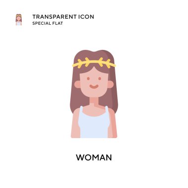 Kadın vektör simgesi. Düz çizim. EPS 10 vektörü.