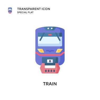 Tren vektör simgesi. Düz çizim. EPS 10 vektörü.