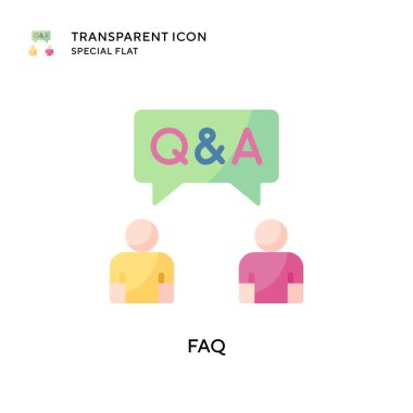 Faq vektör simgesi. Düz çizim. EPS 10 vektörü.