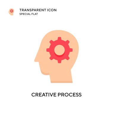 Yaratıcı süreç vektör simgesi. Düz çizim. EPS 10 vektörü.
