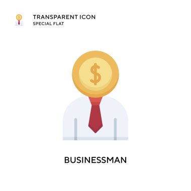 İş adamı vektör simgesi. Düz çizim. EPS 10 vektörü.