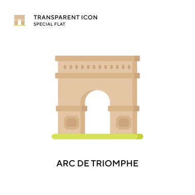 Ark de triomphe vektör simgesi. Düz çizim. EPS 10 vektörü.
