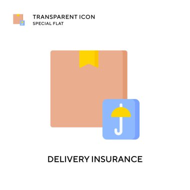 Teslimat sigorta vektör ikonu. Düz çizim. EPS 10 vektörü.