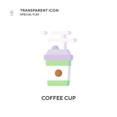 Kahve fincanı vektör ikonu. Düz çizim. EPS 10 vektörü.