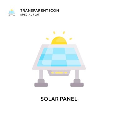 Güneş paneli vektör simgesi. Düz çizim. EPS 10 vektörü.