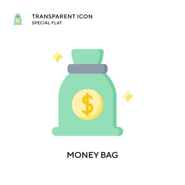 Para çantası vektör simgesi. Düz çizim. EPS 10 vektörü.