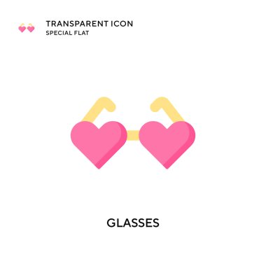 Gözlük vektör simgesi. Düz çizim. EPS 10 vektörü.