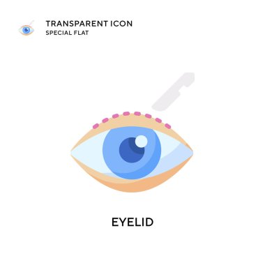 Göz kapağı vektör simgesi. Düz çizim. EPS 10 vektörü.