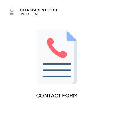 İletişim formu vektör simgesi. Düz çizim. EPS 10 vektörü.