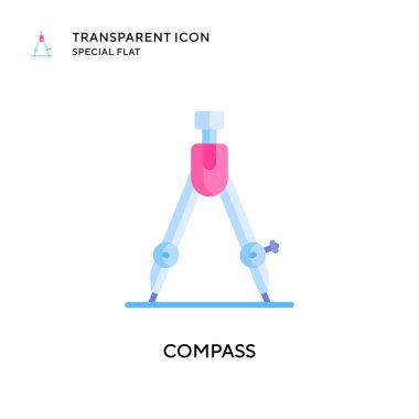 Pusula vektör simgesi. Düz çizim. EPS 10 vektörü.