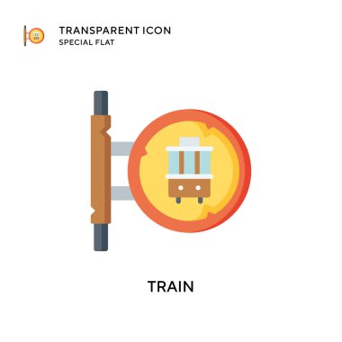 Tren vektör simgesi. Düz çizim. EPS 10 vektörü.