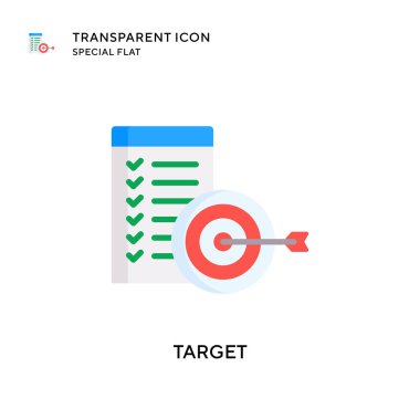 Hedef vektör simgesi. Düz çizim. EPS 10 vektörü.