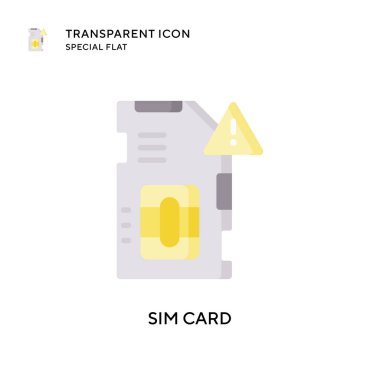 Sim kart vektör simgesi. Düz çizim. EPS 10 vektörü.