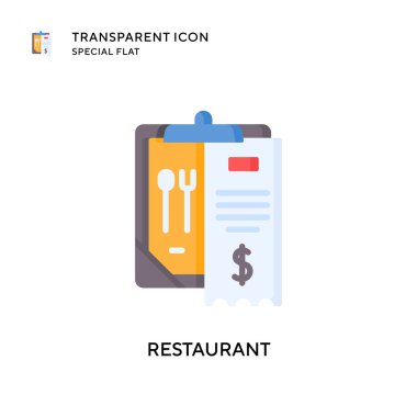 Restoran vektör simgesi. Düz çizim. EPS 10 vektörü.