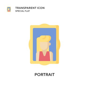 Portre vektör simgesi. Düz çizim. EPS 10 vektörü.