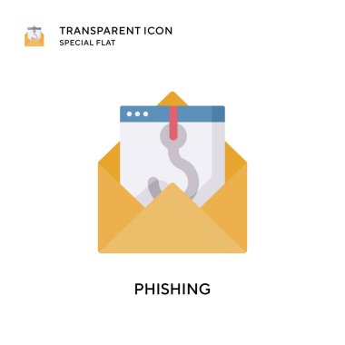 Phishing vektör simgesi. Düz çizim. EPS 10 vektörü.