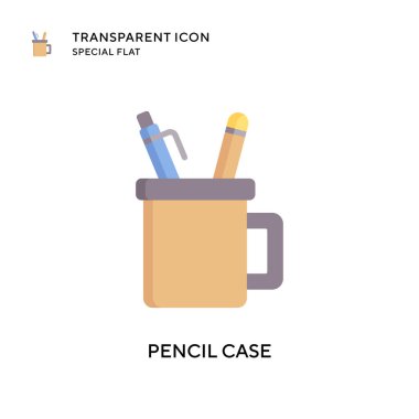 Kalem kutusu vektör simgesi. Düz çizim. EPS 10 vektörü.