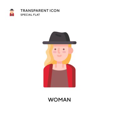 Kadın vektör simgesi. Düz çizim. EPS 10 vektörü.