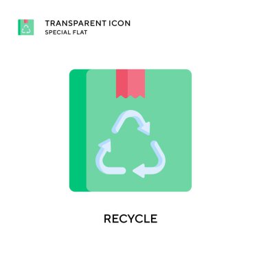 Vektör simgesini geri dönüştür. Düz çizim. EPS 10 vektörü.