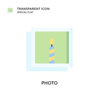 Fotoğraf vektör simgesi. Düz çizim. EPS 10 vektörü.