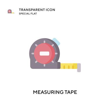 Şerit vektör simgesi ölçülüyor. Düz çizim. EPS 10 vektörü.