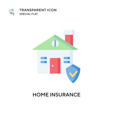 Ev sigortası vektör ikonu. Düz çizim. EPS 10 vektörü.