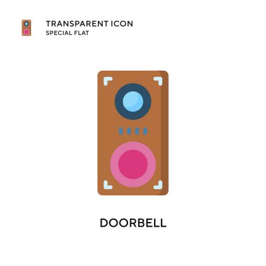 Kapı zili vektör simgesi. Düz çizim. EPS 10 vektörü.