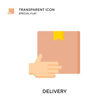 Teslimat vektör simgesi. Düz çizim. EPS 10 vektörü.