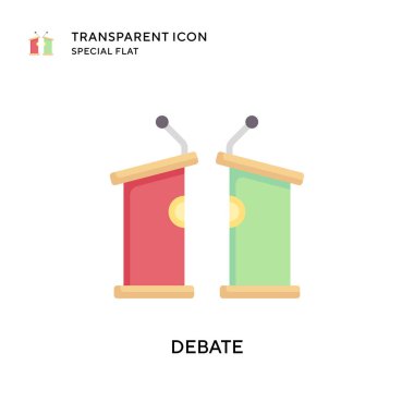 Tartışma vektörü simgesi. Düz çizim. EPS 10 vektörü.