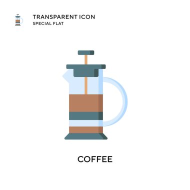 Kahve vektörü ikonu. Düz çizim. EPS 10 vektörü.