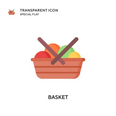 Basket vektör simgesi. Düz çizim. EPS 10 vektörü.