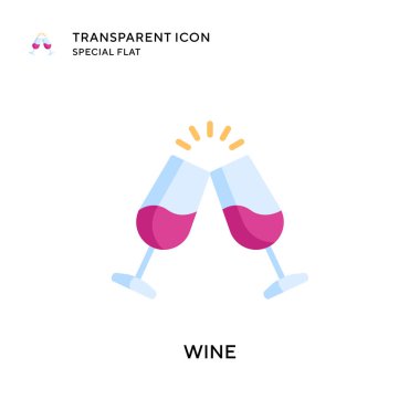 Şarap vektör simgesi. Düz çizim. EPS 10 vektörü.