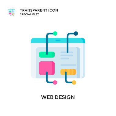 Web tasarım vektör simgesi. Düz çizim. EPS 10 vektörü.