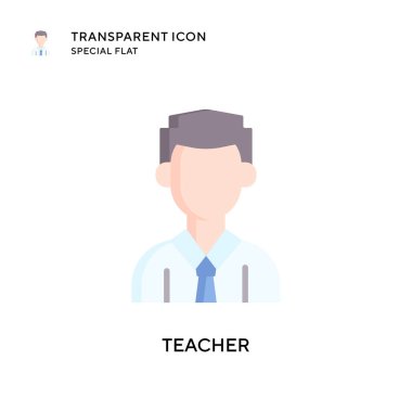 Öğretmen vektör simgesi. Düz çizim. EPS 10 vektörü.