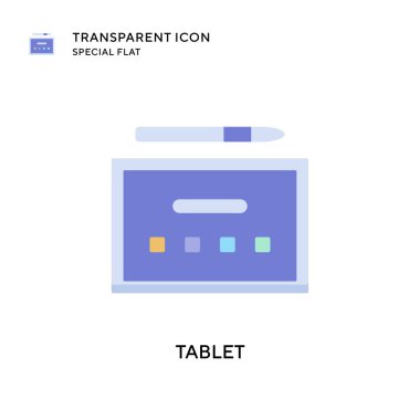 Tablet vektör simgesi. Düz çizim. EPS 10 vektörü.