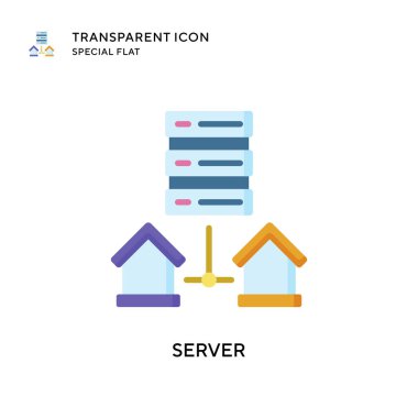 Sunucu vektör simgesi. Düz çizim. EPS 10 vektörü.