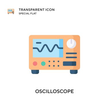 Oscilloscope vektör simgesi. Düz çizim. EPS 10 vektörü.