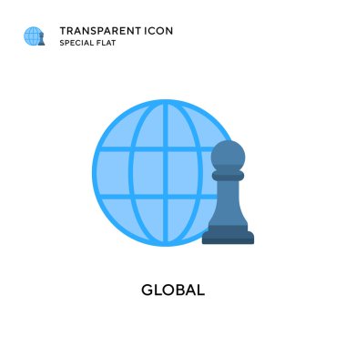 Küresel vektör simgesi. Düz çizim. EPS 10 vektörü.