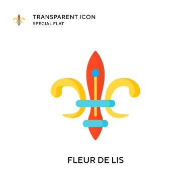 Fleur de lis vektör simgesi. Düz çizim. EPS 10 vektörü.