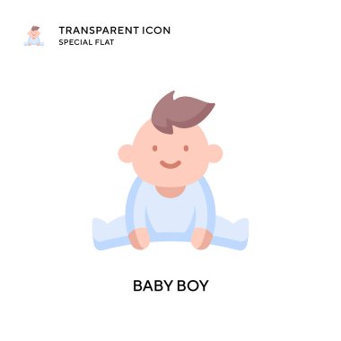 Bebek oğlan vektör ikonu. Düz çizim. EPS 10 vektörü.