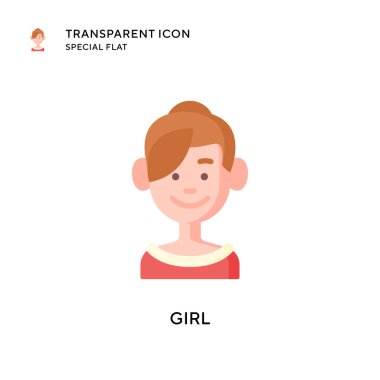 Kız vektör simgesi. Düz çizim. EPS 10 vektörü.