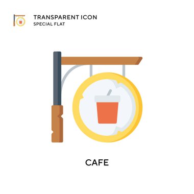 Kafe vektör simgesi. Düz çizim. EPS 10 vektörü.