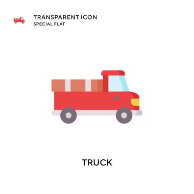 Kamyon vektör simgesi. Düz çizim. EPS 10 vektörü.